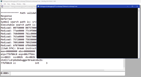 WinDBG Open Executable 